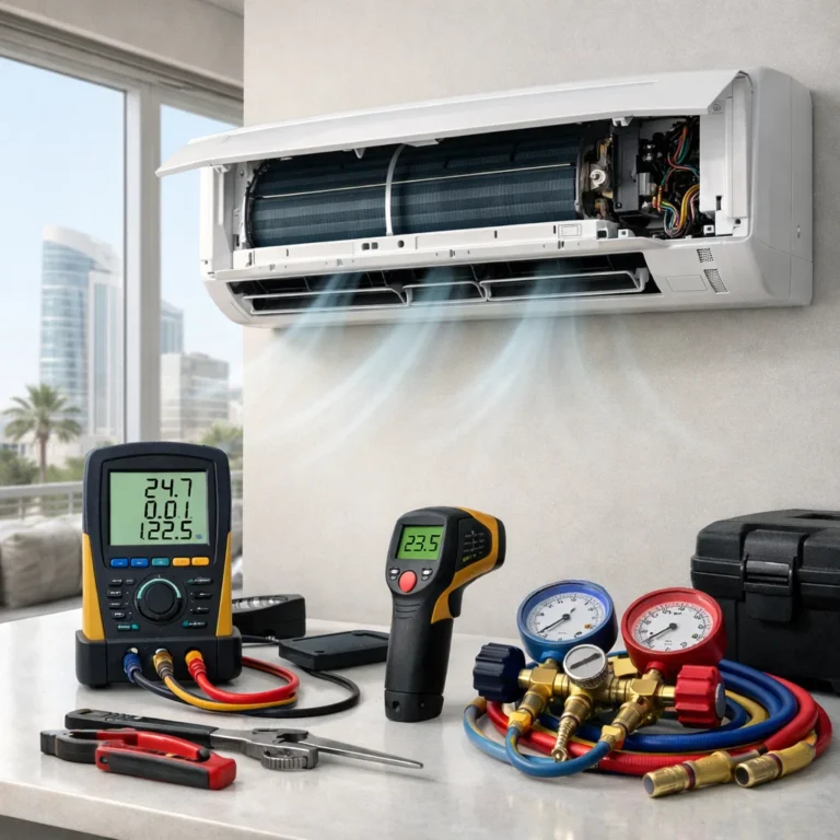 A skilled AC technician in Abu Dhabi focuses on diagnosis efficiency and long term system reliability not guesswork