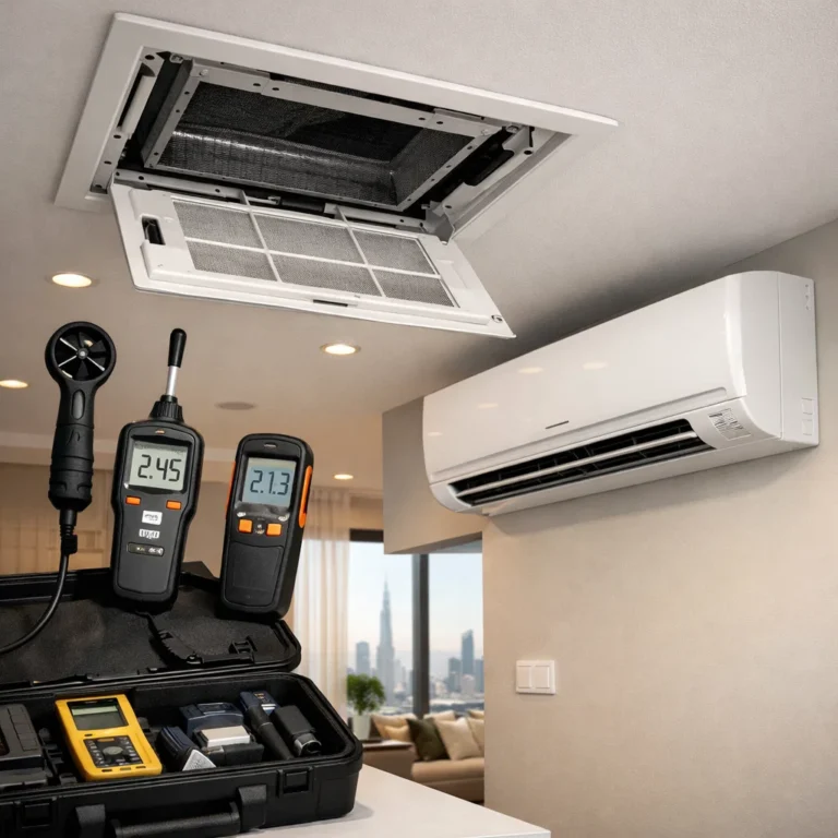 Comprehensive AC service evaluation focused on performance air quality and long-term reliability