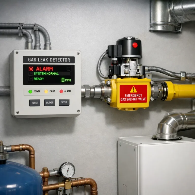 Gas leak detection system monitoring hazardous gases to improve safety and prevent accidents