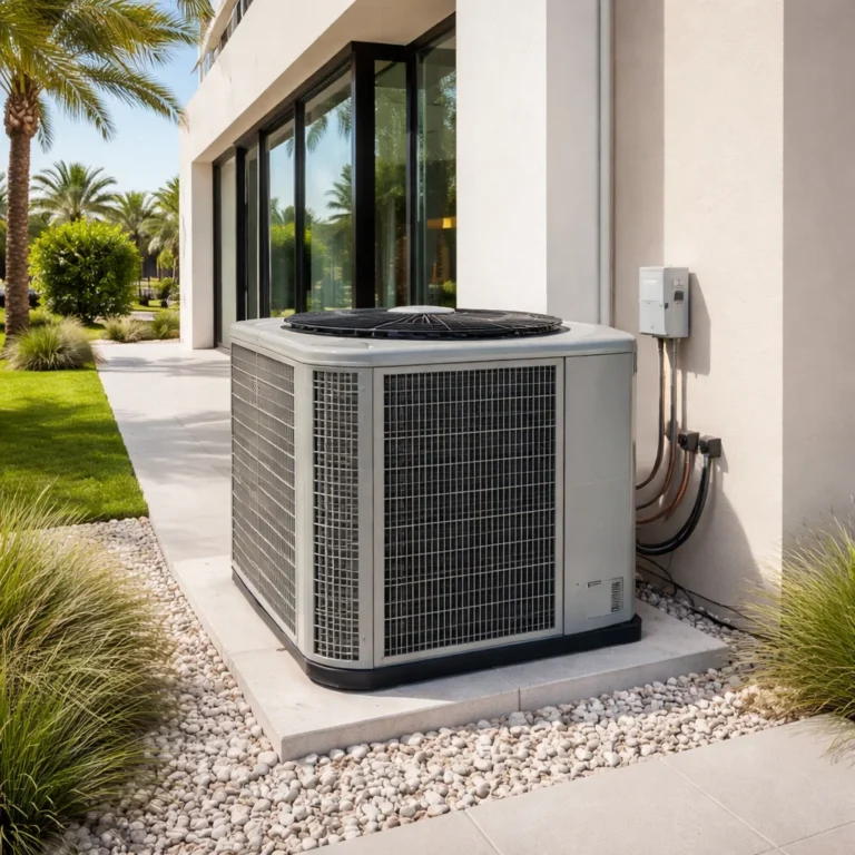 5 ton AC outdoor unit installed for large villa cooling performance