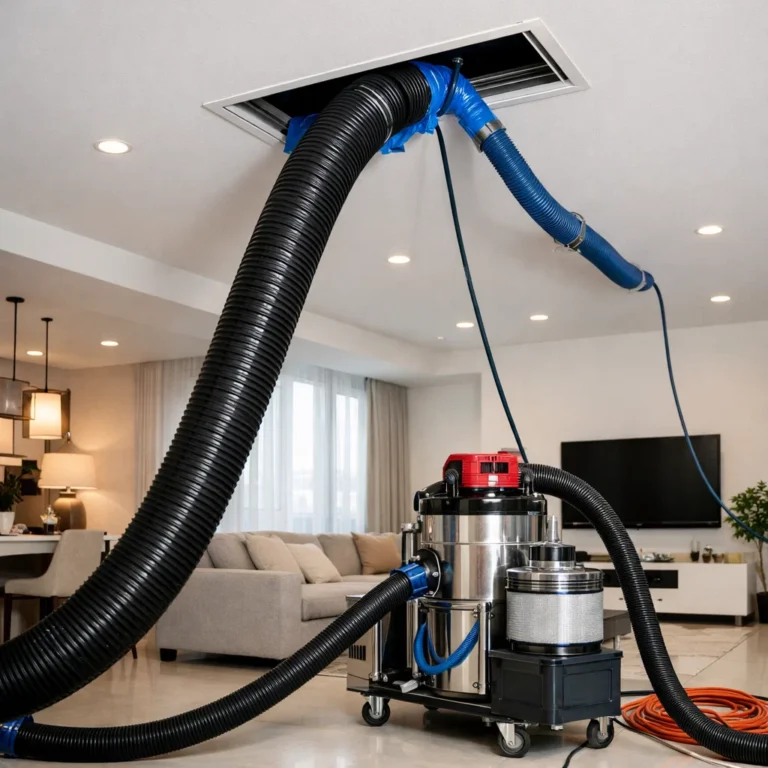 AC duct cleaning process focused on air quality efficiency and health safety