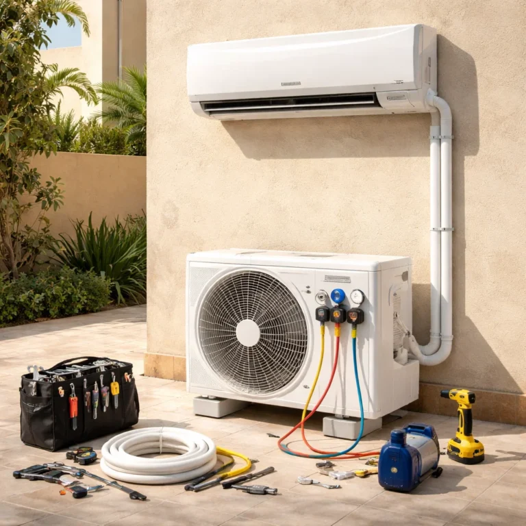 AC installation process focused on correct setup testing and long-term performance