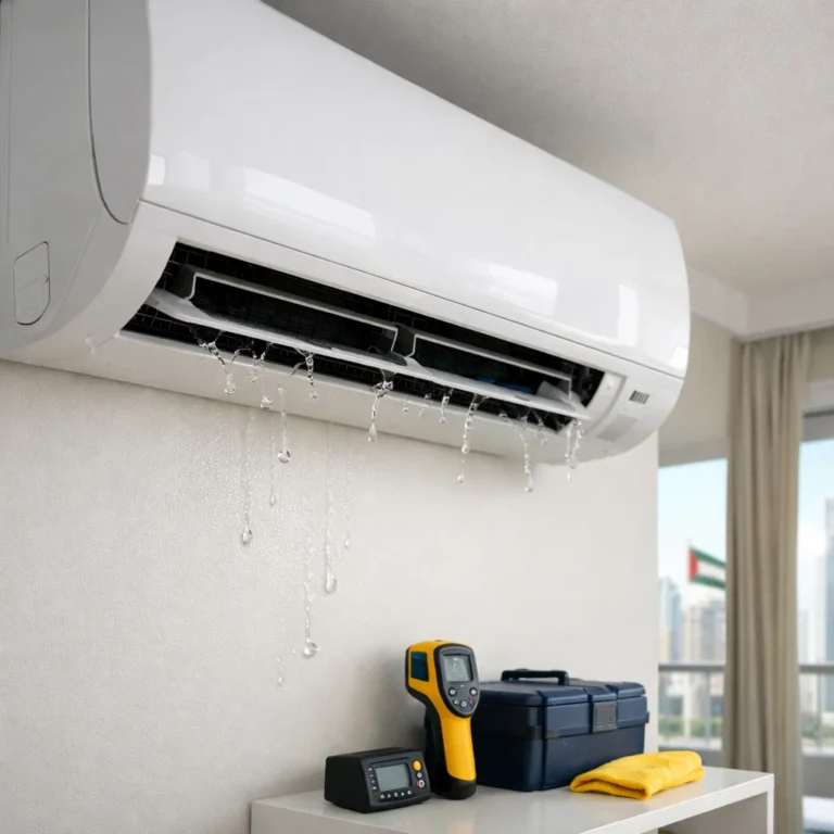 AC water leakage inspection to identify the cause and prevent further damage