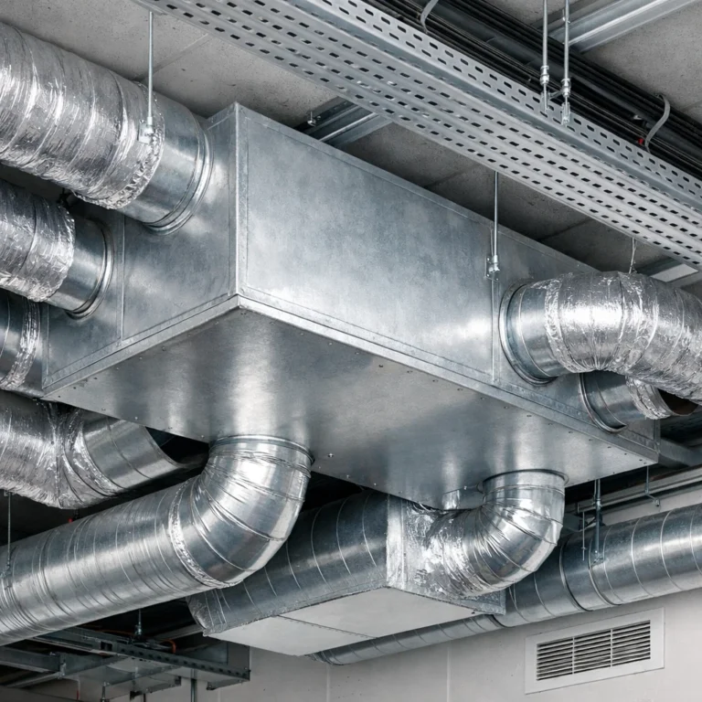 Air duct plenum acting as the central hub for balanced airflow distribution