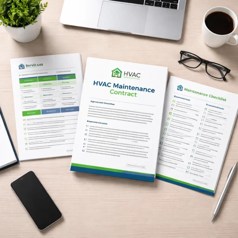 Clean professional AC maintenance agreement layout designed for clarity trust and easy customization
