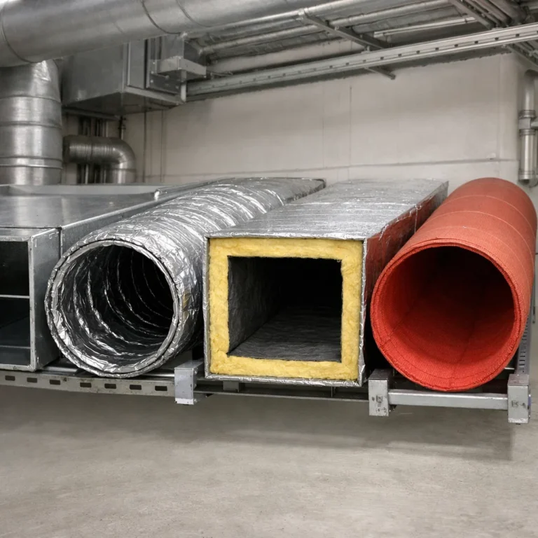 Comparison of common AC duct materials and their performance characteristics
