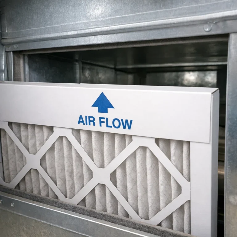 Correct AC duct filter placement and inspection for balanced airflow and clean indoor air
