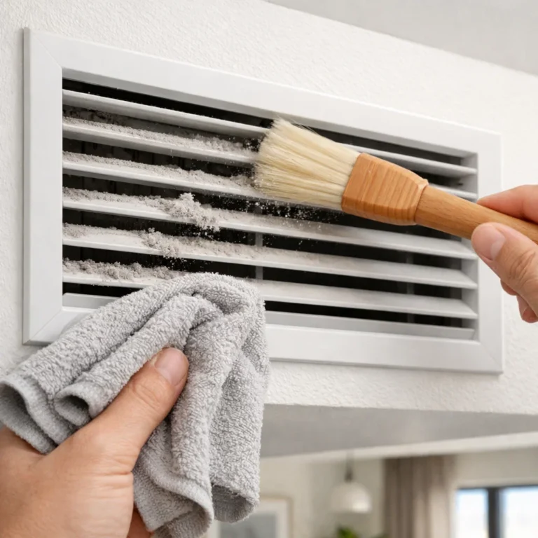 Detailed AC grill cleaning to improve airflow efficiency and indoor air quality
