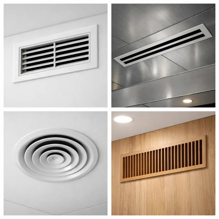 Different air duct grill designs showing functional airflow control and interior compatibility