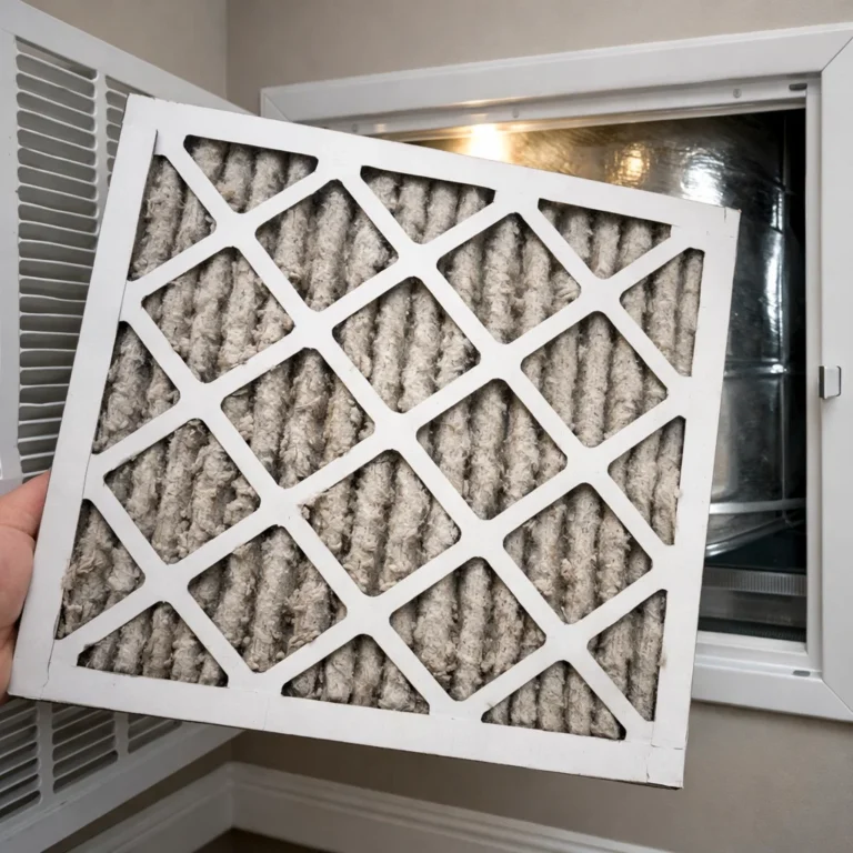 Inspecting an AC air filter to decide the right replacement time