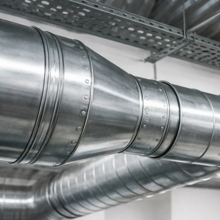 Metal air duct reducer installed correctly to maintain airflow and system efficiency