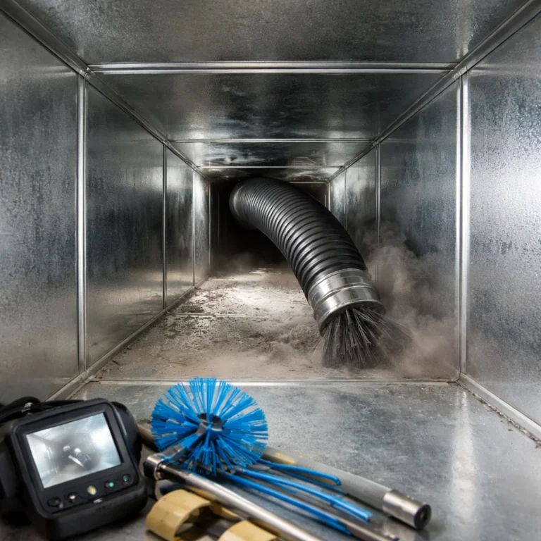 Professional AC duct cleaning to improve airflow efficiency and indoor air quality