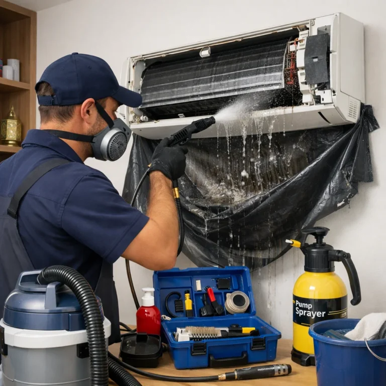 Professional deep AC cleaning focused on coil care airflow improvement and indoor air quality