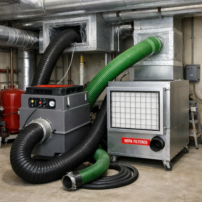 Professional duct cleaning machine used to control dust removal and protect indoor air quality