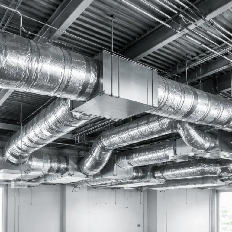 Proper air duct installation showing sealed joints insulation and correct support for efficient airflow