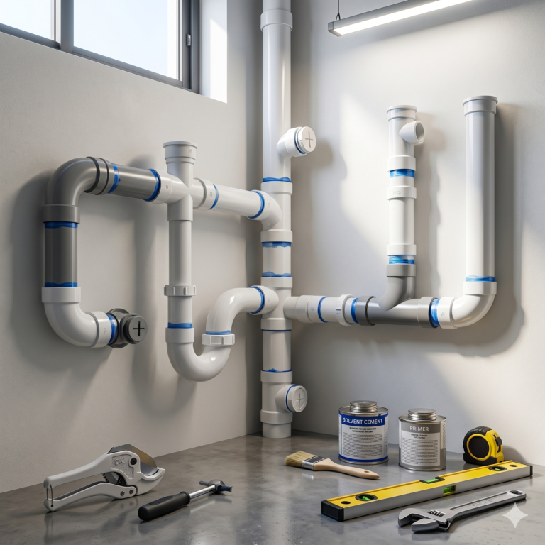 Drain pipe installation process in a modern UAE property