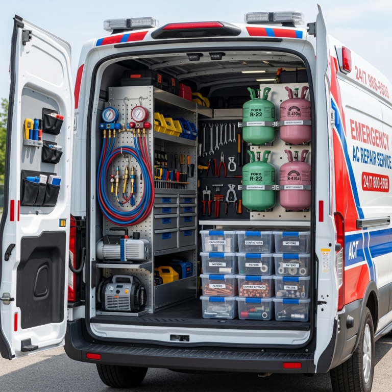 Emergency AC repair van fully equipped for fast response in UAE