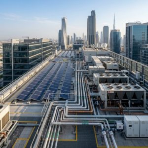 Energy efficiency system with HVAC and solar integration in UAE building