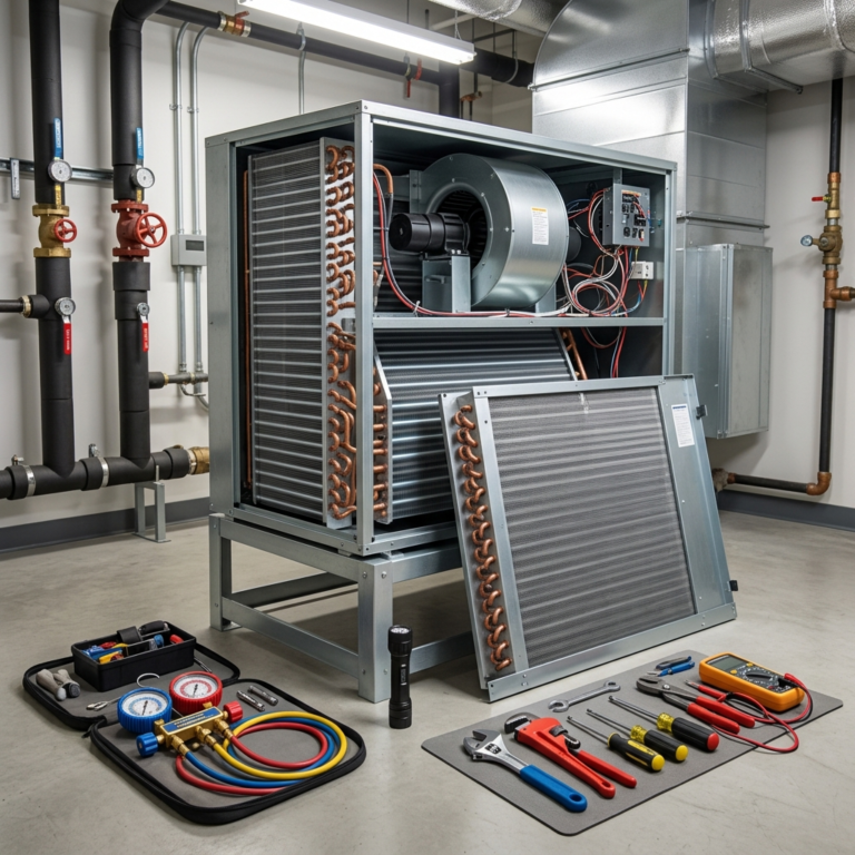 HVAC system maintenance detail in UAE building environment