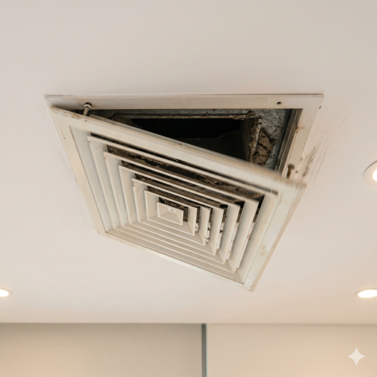 Loose AC vent grille causing rattling noise on ceiling